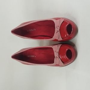 Aerosoles Bright Red Retro Peeptoe Heels